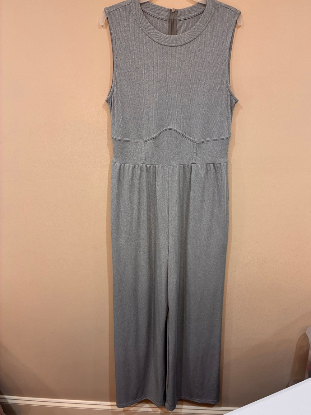 Cider Sleeveless Grey Wide Leg Jumpsuit